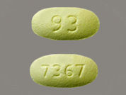 Losartan-Hydrochlorothiazide: This is a Tablet imprinted with 93 on the front, 7367 on the back.