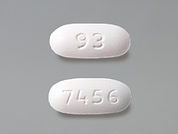 Glipizide-Metformin: Esto es un Tableta imprimido con 93 en la parte delantera, 7456 en la parte posterior, y es fabricado por None.