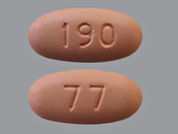Capecitabine: This is a Tablet imprinted with 190 on the front, 77 on the back.