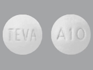 This is a Tablet imprinted with TEVA on the front, A10 on the back.
