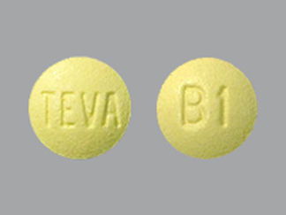 Esto es un Tableta imprimido con TEVA en la parte delantera, B1 en la parte posterior, y es fabricado por None.