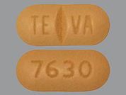 Imatinib Mesylate: This is a Tablet imprinted with TE VA on the front, 7630 on the back.