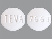 Erlotinib Hcl: This is a Tablet imprinted with TEVA on the front, 7663 on the back.