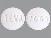 Erlotinib Hcl: Esto es un Tableta imprimido con TEVA en la parte delantera, 7663 en la parte posterior, y es fabricado por None.