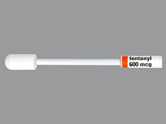 This is a Lozenge On A Handle imprinted with fentanyl  600 mcg on the front, nothing on the back.