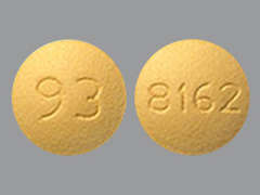 This is a light orange round Tablet imprinted with 93 on the front, 8162 on the back, and is manufactured by TEVA USA.