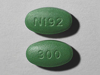 This is a Tablet imprinted with N192 on the front, 300 on the back.