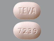 Irbesartan-Hydrochlorothiazide: This is a Tablet imprinted with TEVA on the front, 7239 on the back.