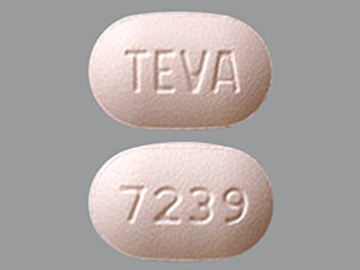 Esto es un Tableta imprimido con TEVA en la parte delantera, 7239 en la parte posterior, y es fabricado por None.