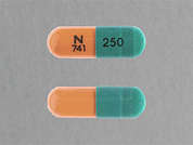 Mexiletine Hcl: Esto es un Cápsula naranja claro oblongo imprimido con N  741 en la parte delantera, 250 en la parte posterior, y es fabricado por TEVA USA.