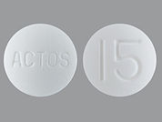 Actos: Esto es un Tableta imprimido con 15 en la parte delantera, ACTOS en la parte posterior, y es fabricado por None.