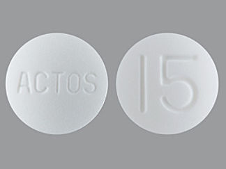 This is a Tablet imprinted with 15 on the front, ACTOS on the back.