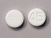 Actos: This is a Tablet imprinted with 45 on the front, ACTOS on the back.