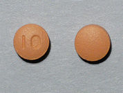 Citalopram Hbr: This is a Tablet imprinted with 10 on the front, nothing on the back.