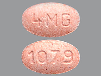 This is a Tablet Chewable imprinted with 1079 on the front, 4 MG on the back.