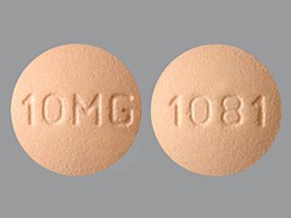 This is a Tablet imprinted with 1081 on the front, 10MG on the back.