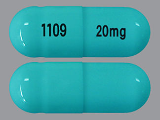 This is a Capsule Dr imprinted with 20mg on the front, 1109 on the back.