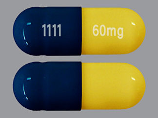 This is a Capsule Dr imprinted with 60mg on the front, 1111 on the back.