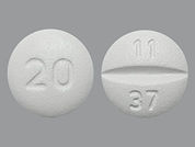 Escitalopram Oxalate: This is a Tablet imprinted with 11  37 on the front, 20 on the back.