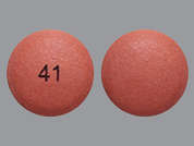 Clopidogrel: This is a light pink round Tablet imprinted with 41 on the front, nothing on the back, and is manufactured by TORRENT PHARMAC.