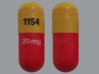 Esto es un Cápsula Dr imprimido con 20 mg en la parte delantera, 1154 en la parte posterior, y es fabricado por None.