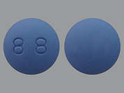 Sildenafil Citrate: This is a blue round Tablet imprinted with 8 8 on the front, nothing on the back, and is manufactured by TORRENT PHARMAC.