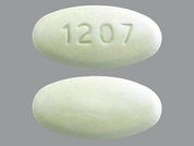 Amlodipine-Valsartan: This is a Tablet imprinted with 1207 on the front, nothing on the back.
