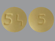 Olmesartan Medoxomil: This is a Tablet imprinted with 54 on the front, 5 on the back.