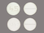 Lamotrigine (Orange): This is a Tablet Dose Pack imprinted with 45 or 1047 on the front, nothing on the back.