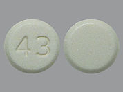 Fluoxetine Hcl: This is a Tablet imprinted with 43 on the front, nothing on the back.