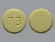 Fluoxetine Hcl: Esto es un Tableta amarillo claro redondo imprimido con 73 en la parte delantera, nada en la parte posterior, y es fabricado por TORRENT PHARMAC.