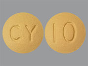 Rosuvastatin Calcium: Esto es un Tableta imprimido con CY en la parte delantera, 10 en la parte posterior, y es fabricado por None.
