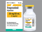 Treprostinil: Esto es un Vial imprimido con nada en la parte delantera, nada en la parte posterior, y es fabricado por None.