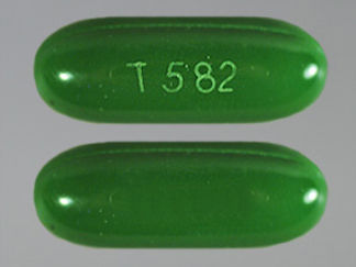 This is a Capsule imprinted with T582 on the front, nothing on the back.