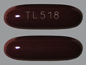 Trigels-F Forte: This is a Capsule imprinted with TL518 on the front, nothing on the back.