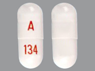 This is a Capsule imprinted with 134 on the front, A on the back.