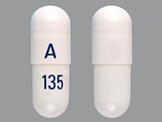 This is a Capsule imprinted with A on the front, 135 on the back.