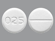 Baclofen: This is a Tablet imprinted with 025 on the front, nothing on the back.