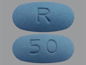 Sildenafil Citrate: This is a Tablet imprinted with R on the front, 50 on the back.