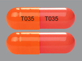 This is a Capsule Er 24 Hr imprinted with T035 on the front, T035 on the back.
