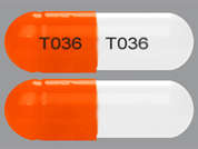 Cyclobenzaprine Hcl: Esto es un Cápsula LP 24 Hr naranja oblongo imprimido con T036 en la parte delantera, T036 en la parte posterior, y es fabricado por TWI PHARMACEUTI.