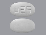Briviact: This is a Tablet imprinted with u25 on the front, nothing on the back.