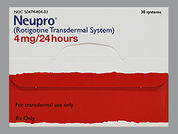 Neupro: This is a Patch Transdermal 24 Hours imprinted with nothing on the front, nothing on the back.