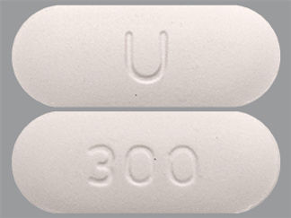 This is a Tablet imprinted with U on the front, 300 on the back.