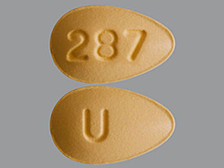 This is a Tablet imprinted with 287 on the front, U on the back.