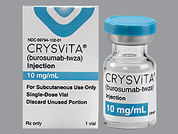Crysvita: This is a Vial imprinted with nothing on the front, nothing on the back.