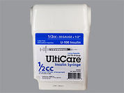 Ulticare: This is a Syringe Empty Disposable imprinted with nothing on the front, nothing on the back.