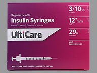 Insulin Syringe 30 Gx5/16" Syringe Empty Disposable