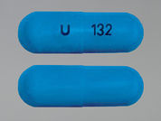 Zaleplon: This is a Capsule imprinted with U on the front, 132 on the back.
