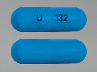 This is a Capsule imprinted with U on the front, 132 on the back.